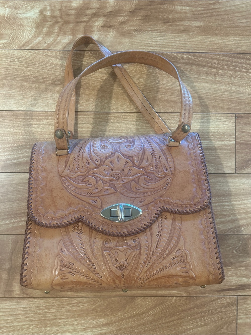 Vintage Western Tooled Leather Purse